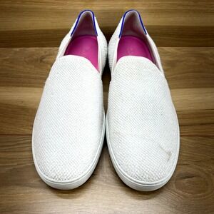 Rothys 10.5 Womens Terry White Slip On Round Toe Sneaker Flats Comfort